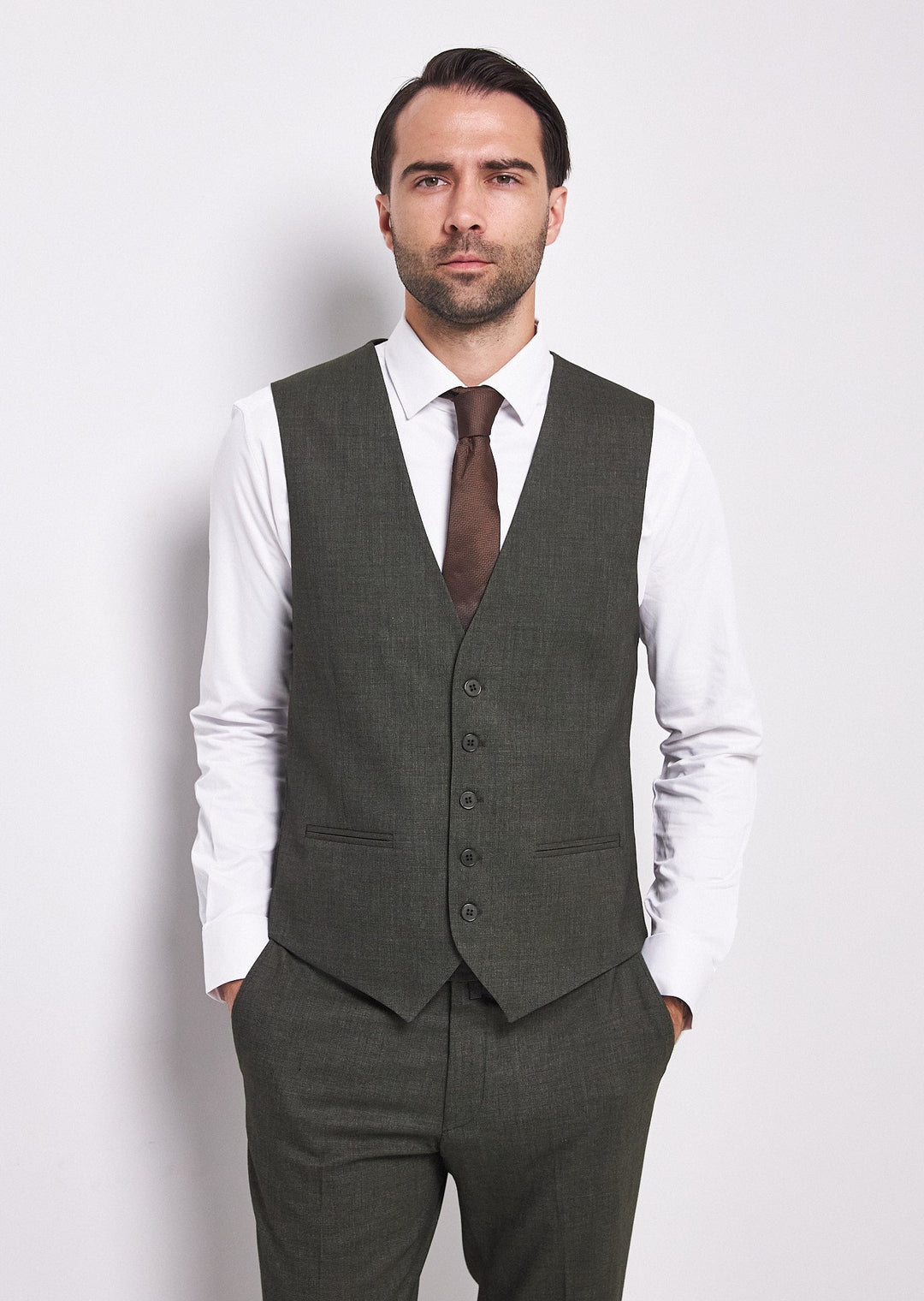 Fashion Men's 3 Pieces Flat Peak Lapel Tuxedos For Party (Blazer+vest+Pants) mens event wear