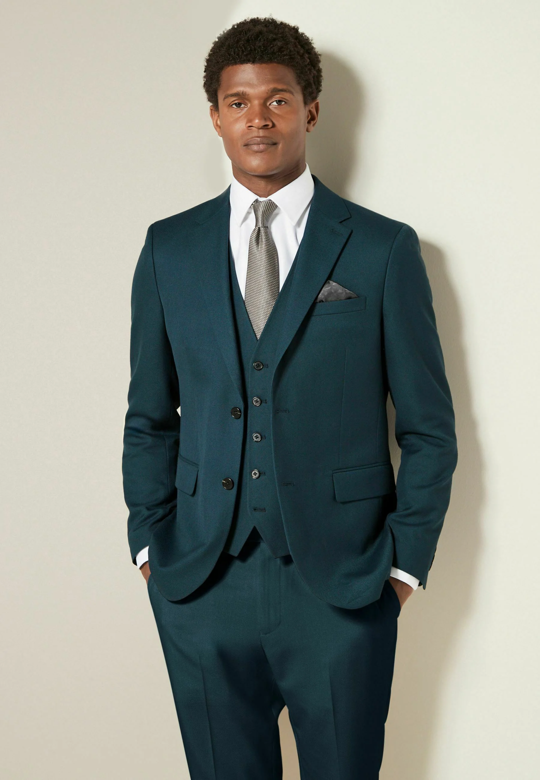 Fashion Men's 3 Pieces Flat Peak Lapel Tuxedos For Party (Blazer+vest+Pants) mens event wear