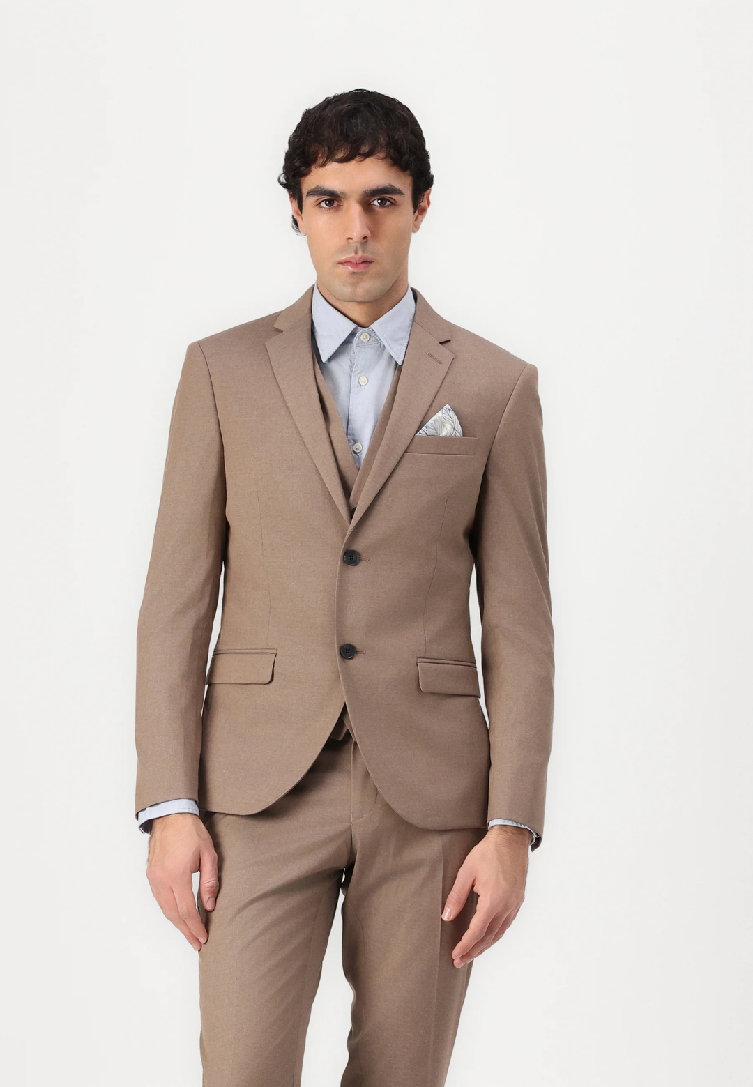 Fashion Men's 3 Pieces Flat Peak Lapel Tuxedos For Party (Blazer+vest+Pants) mens event wear