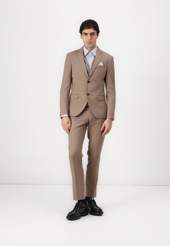 Fashion Men's 3 Pieces Flat Peak Lapel Tuxedos For Party (Blazer+vest+Pants) mens event wear