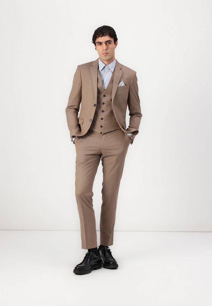 Fashion Men's 3 Pieces Flat Peak Lapel Tuxedos For Party (Blazer+vest+Pants) mens event wear