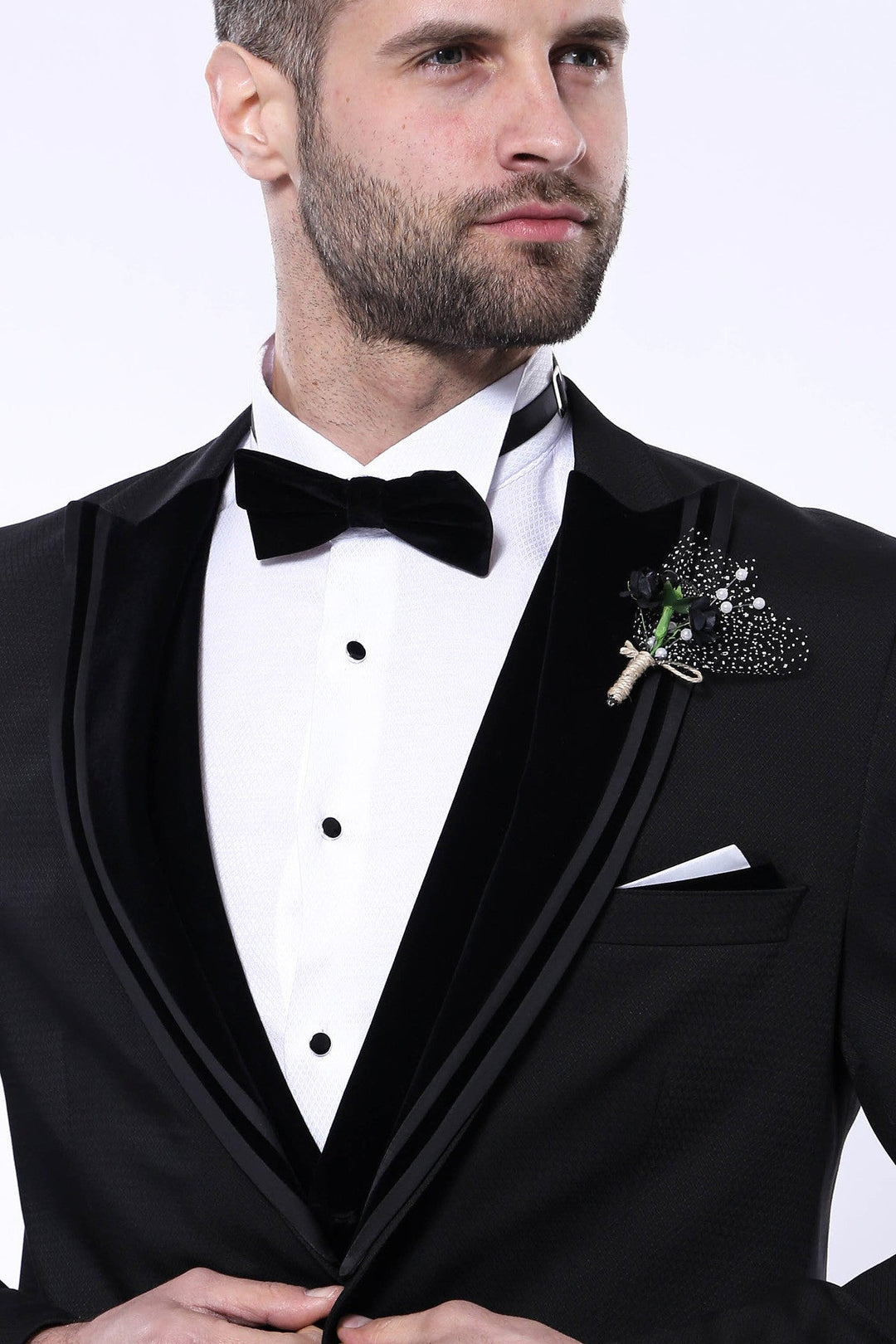 Fashion Men's 3 Pieces Flat Peak Lapel Tuxedos For Party (Blazer+vest+Pants) mens event wear