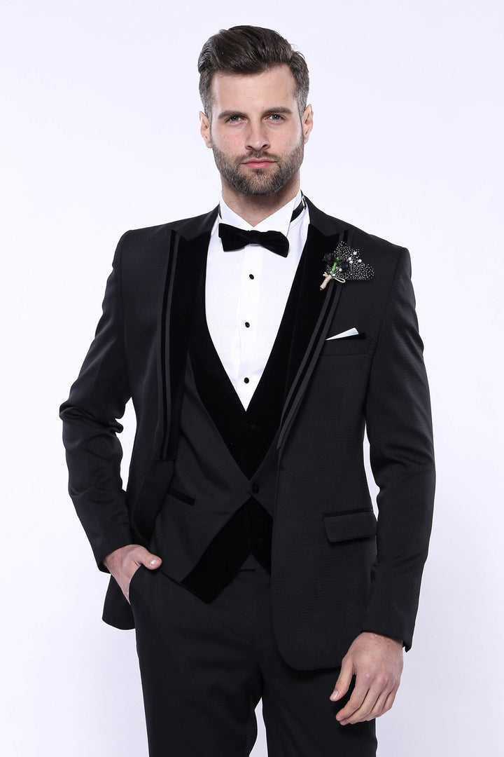 Fashion Men's 3 Pieces Flat Peak Lapel Tuxedos For Party (Blazer+vest+Pants) mens event wear