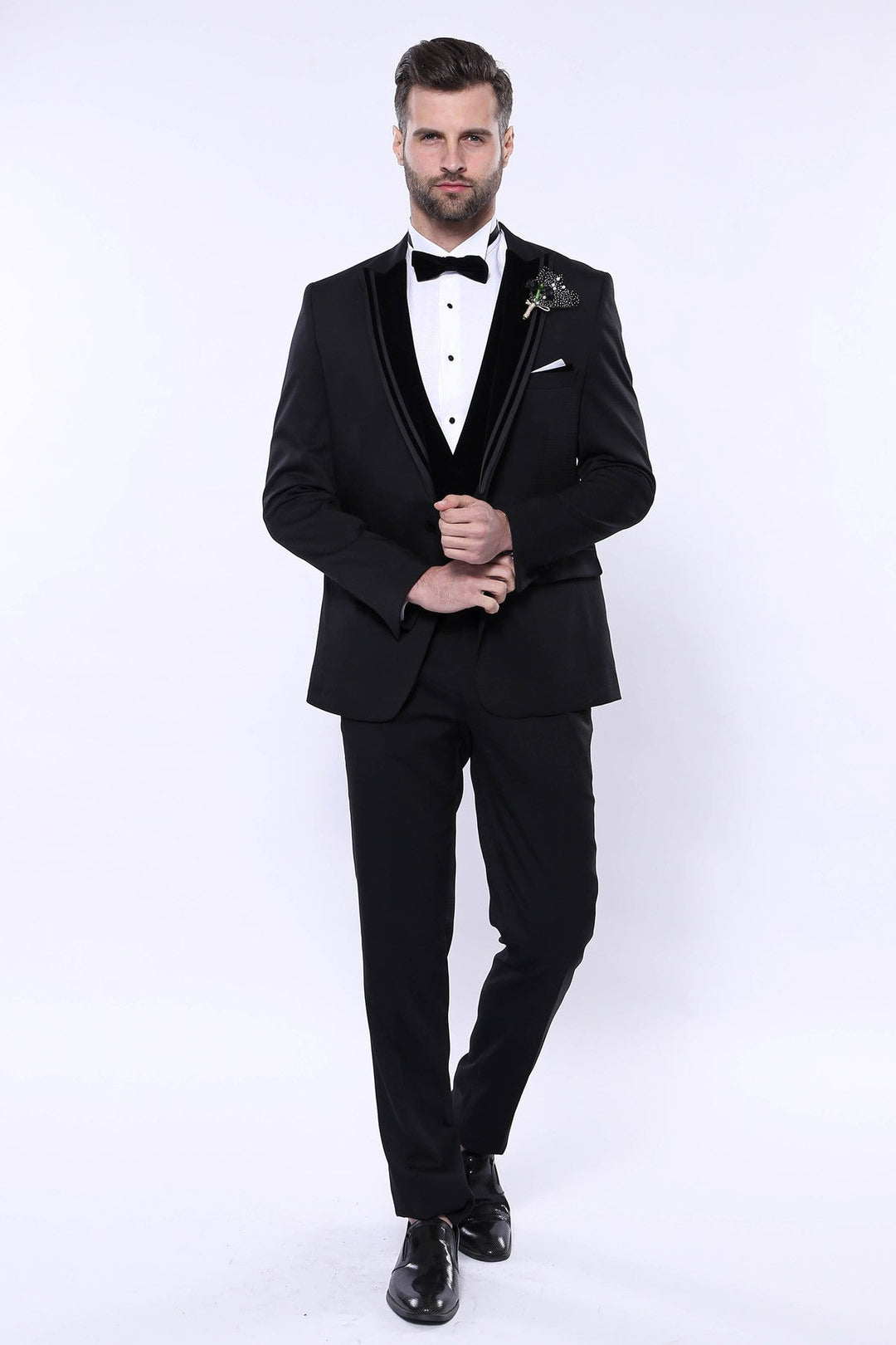 Fashion Men's 3 Pieces Flat Peak Lapel Tuxedos For Party (Blazer+vest+Pants) mens event wear