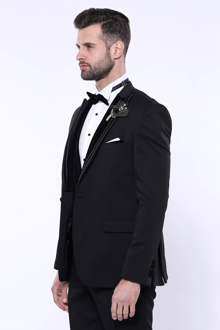Fashion Men's 3 Pieces Flat Peak Lapel Tuxedos For Party (Blazer+vest+Pants) mens event wear