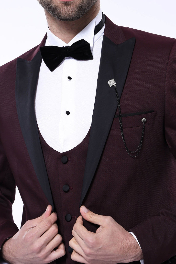 Fashion Men's 3 Pieces Flat Peak Lapel Tuxedos For Party (Blazer+vest+Pants) mens event wear