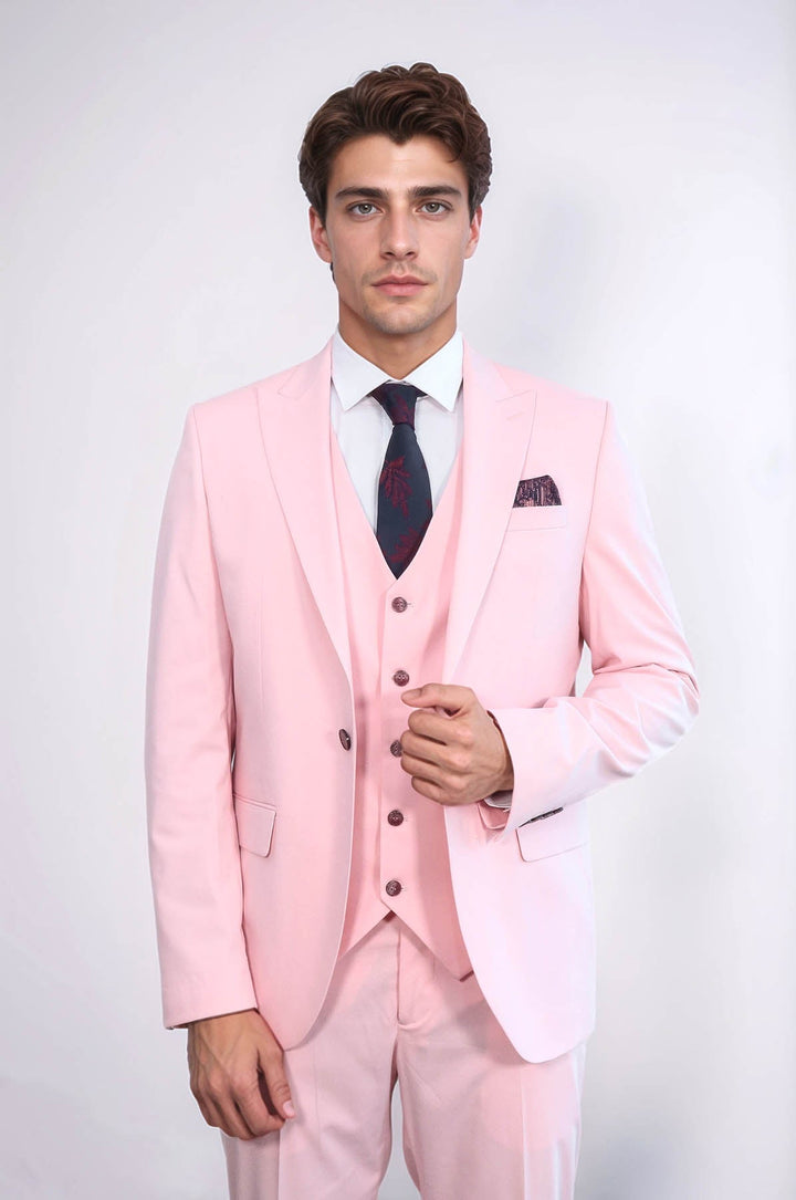 Fashion Men's 3 Pieces Flat Peak Lapel Tuxedos For Party (Blazer+vest+Pants) mens event wear