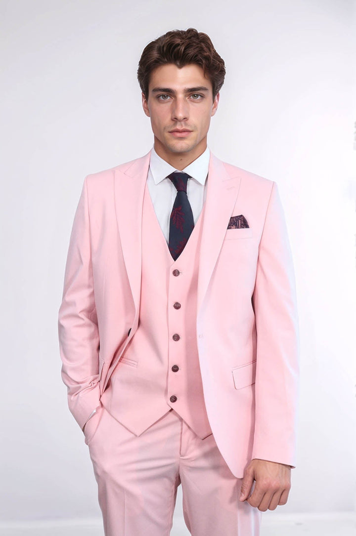 Fashion Men's 3 Pieces Flat Peak Lapel Tuxedos For Party (Blazer+vest+Pants) mens event wear