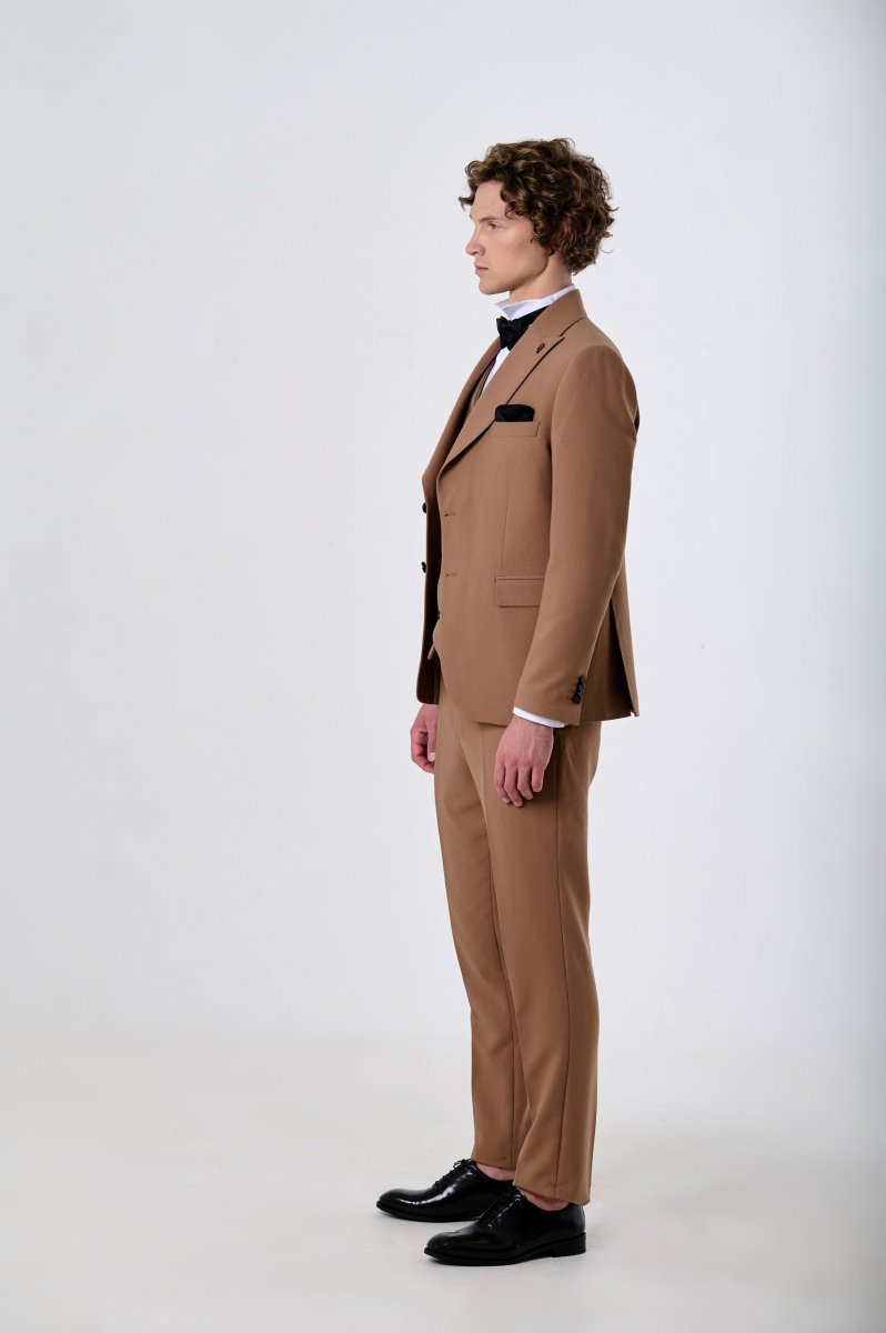 Fashion Men's 3 Pieces Flat Peak Lapel Tuxedos For Party (Blazer+vest+Pants) mens event wear