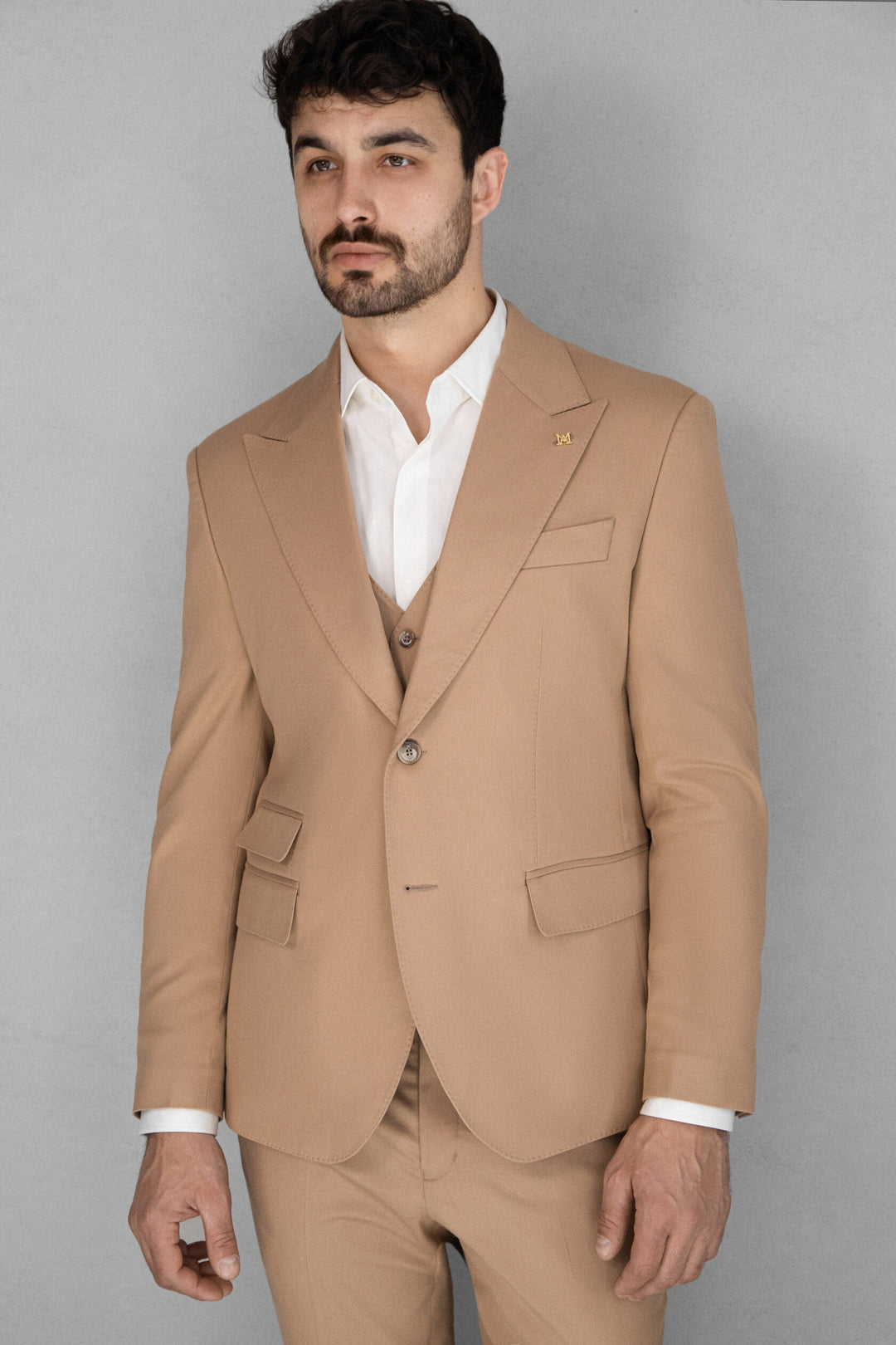 Fashion Men's 3 Pieces Flat Peak Lapel Tuxedos For Party (Blazer+vest+Pants) mens event wear