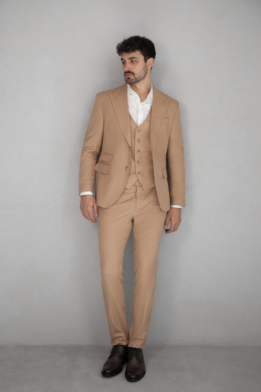 Fashion Men's 3 Pieces Flat Peak Lapel Tuxedos For Party (Blazer+vest+Pants) mens event wear