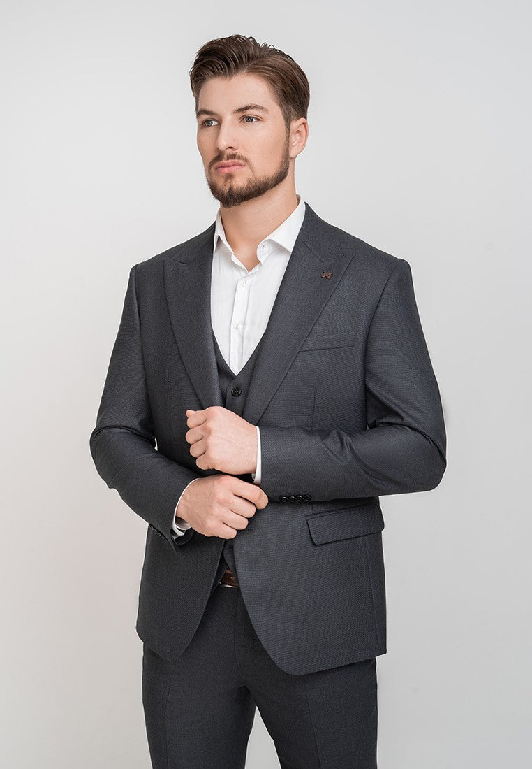 Fashion Men's 3 Pieces Flat Peak Lapel Tuxedos For Party (Blazer+vest+Pants) mens event wear