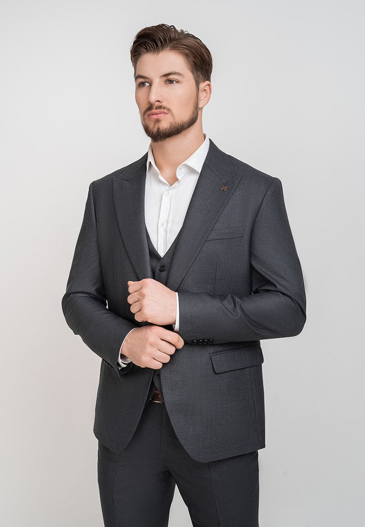 Fashion Men's 3 Pieces Flat Peak Lapel Tuxedos For Party (Blazer+vest+Pants) mens event wear