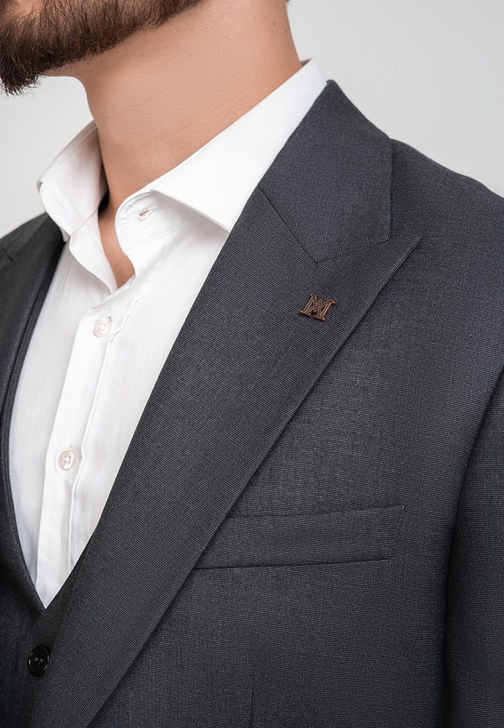 Fashion Men's 3 Pieces Flat Peak Lapel Tuxedos For Party (Blazer+vest+Pants) mens event wear