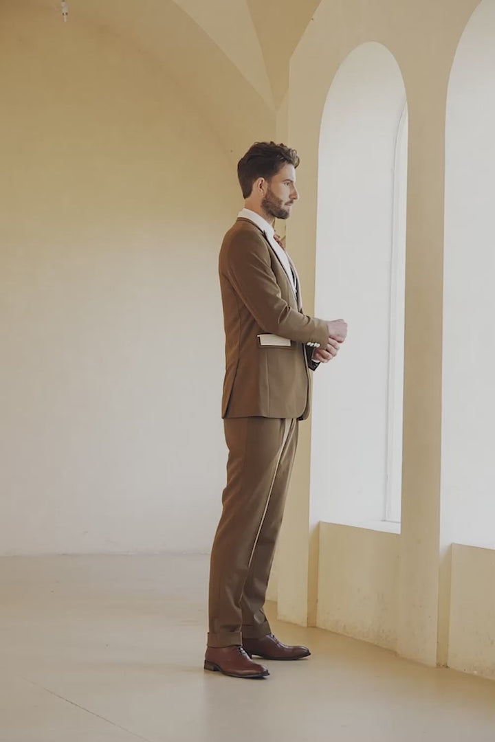 Fashion Men's 3 Pieces Flat Peak Lapel Tuxedos For Party (Blazer+vest+Pants) mens event wear