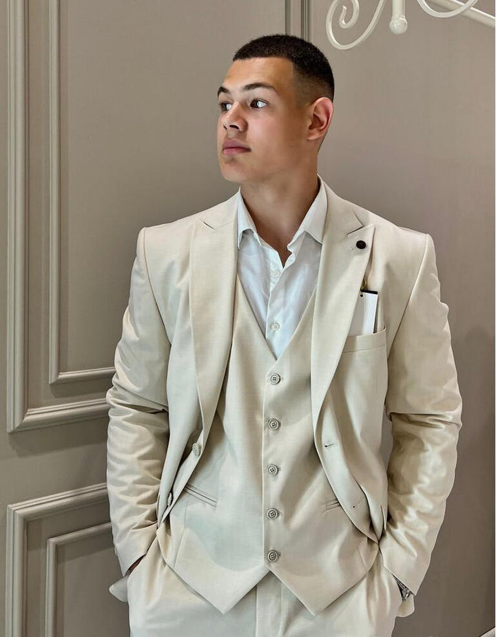 Fashion Men's 3 Pieces Flat Peak Lapel Tuxedos For Party (Blazer+vest+Pants) mens event wear