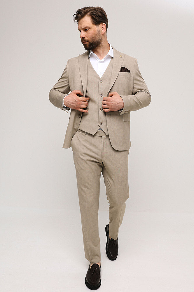 Fashion Men's 3 Pieces Flat Peak Lapel Tuxedos For Party (Blazer+vest+Pants) mens event wear