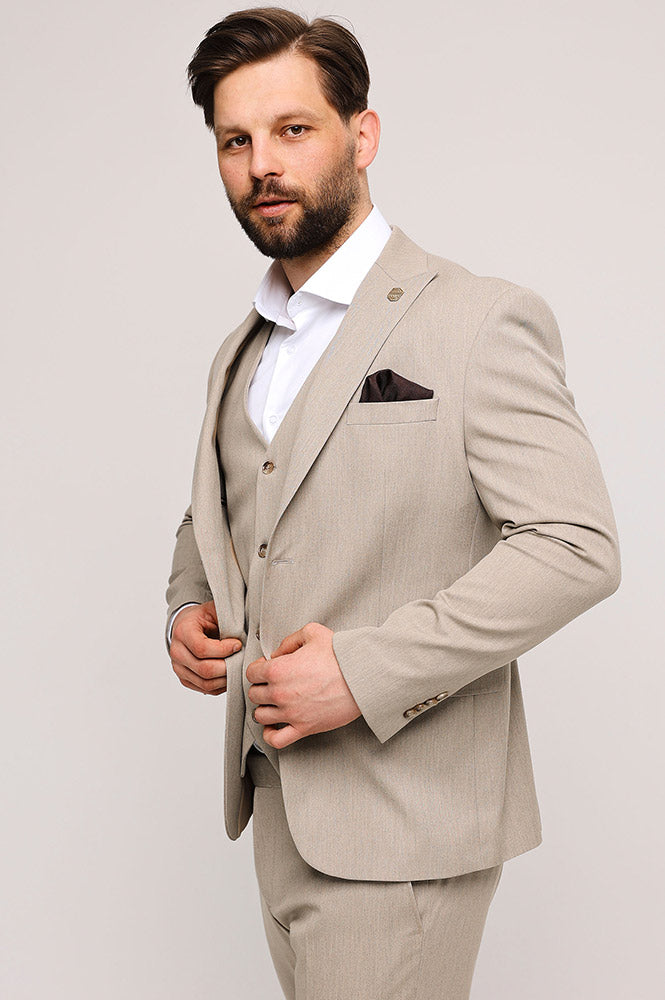 Fashion Men's 3 Pieces Flat Peak Lapel Tuxedos For Party (Blazer+vest+Pants) mens event wear