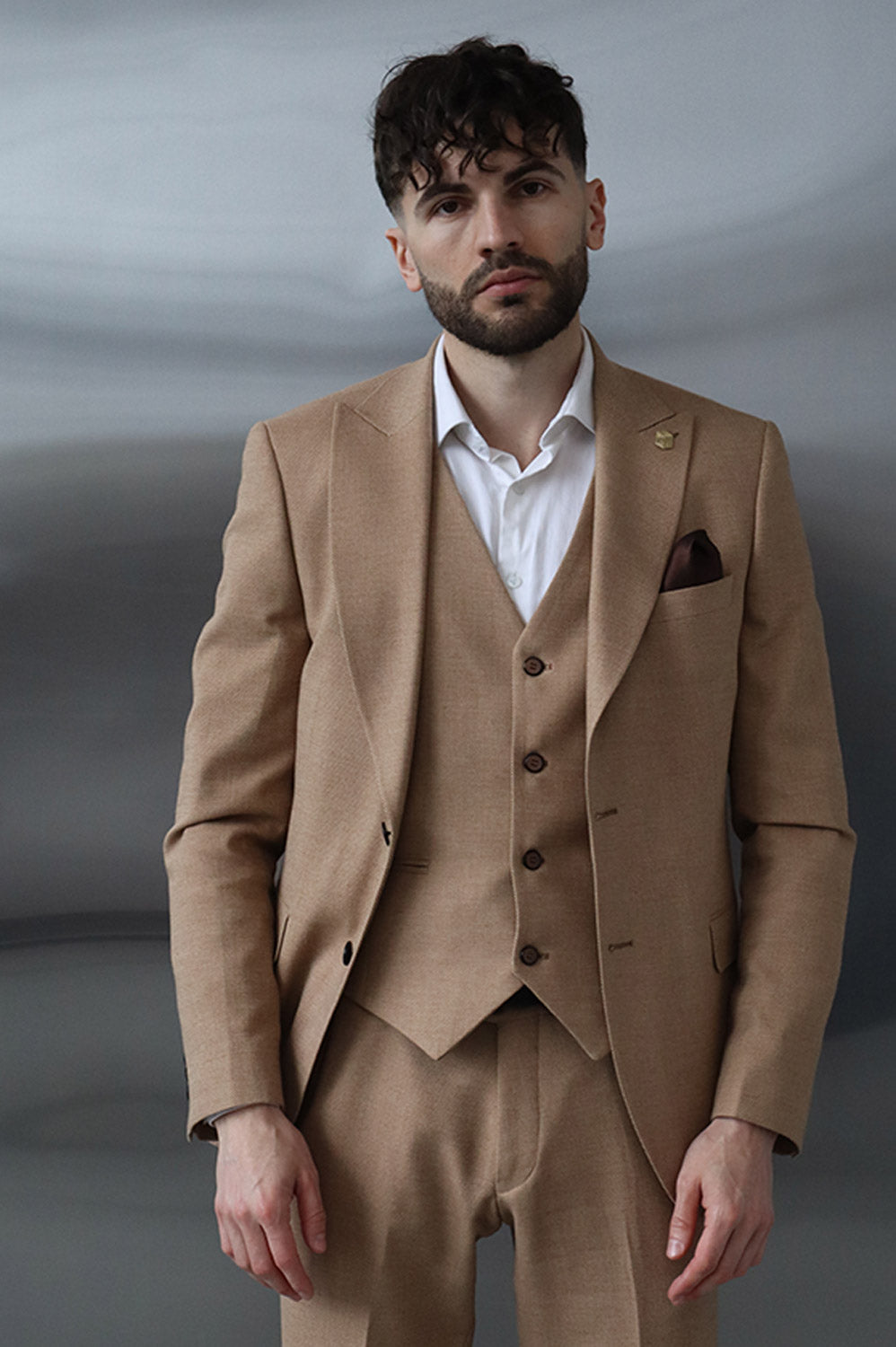 Fashion Men's 3 Pieces Flat Peak Lapel Tuxedos For Party (Blazer+vest+Pants) mens event wear