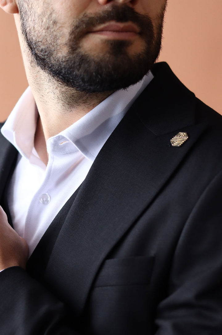 Fashion Men's 3 Pieces Flat Peak Lapel Tuxedos For Party (Blazer+vest+Pants) mens event wear