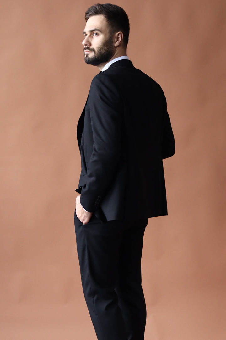 Fashion Men's 3 Pieces Flat Peak Lapel Tuxedos For Party (Blazer+vest+Pants) mens event wear