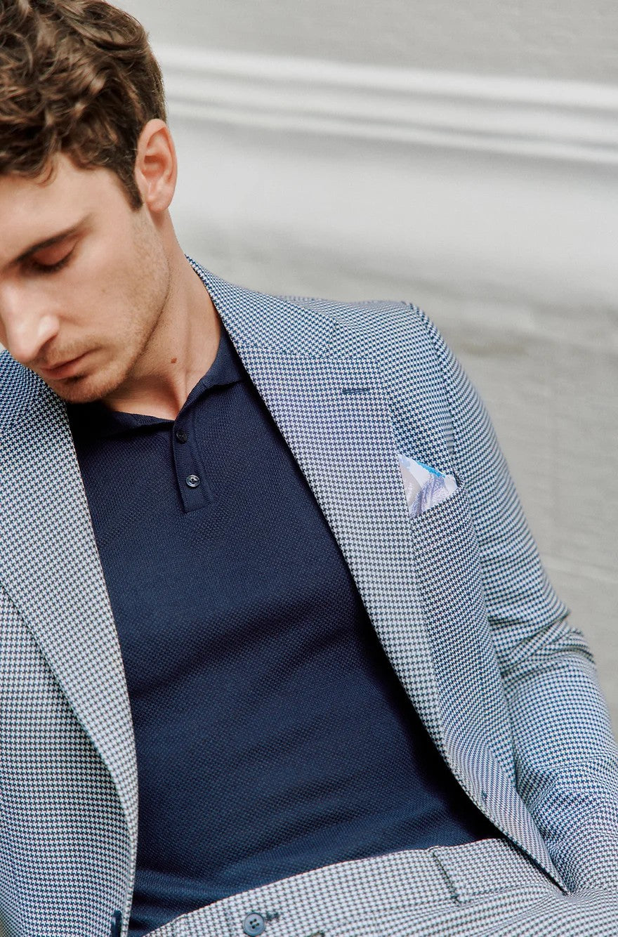 Fashion Men's 3 Pieces Houndstooth Notch Lapel Tuxedos (Blazer+vest+Pants) mens event wear