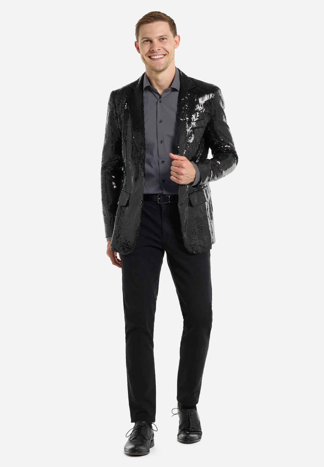 Fashion Men's Gradient Sequined Tuxedo Suit Notch lapel Men's Suit (Blazer + Pants) mens event wear