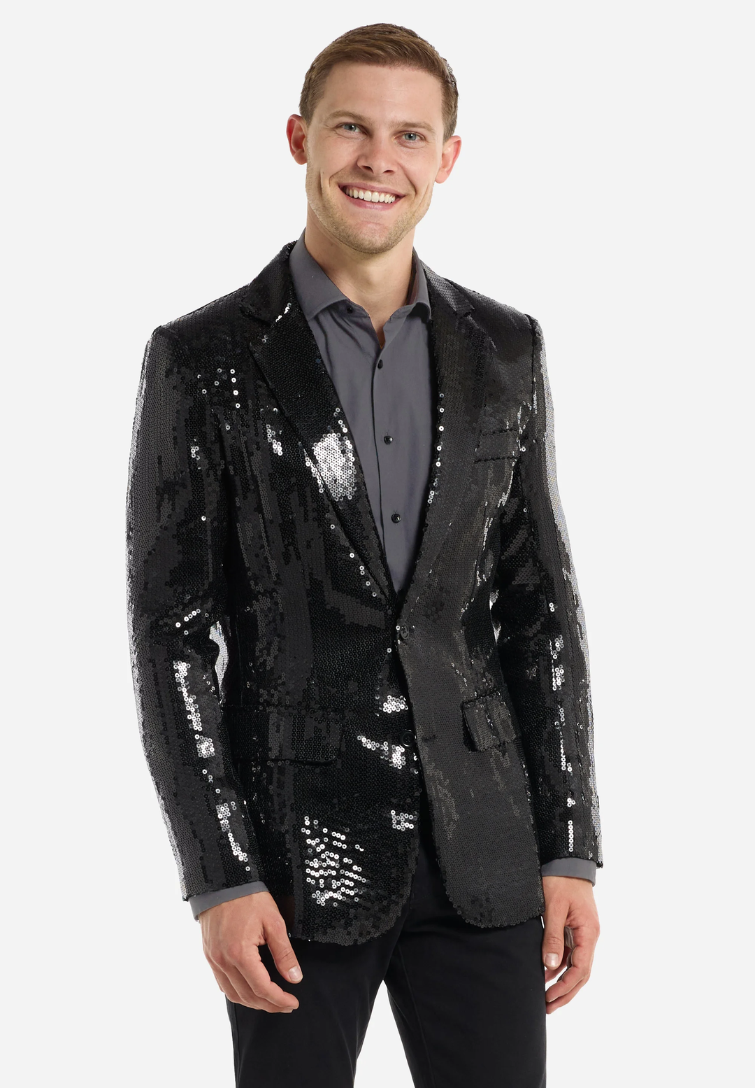 Fashion Men's Gradient Sequined Tuxedo Suit Notch lapel Men's Suit (Blazer + Pants) mens event wear