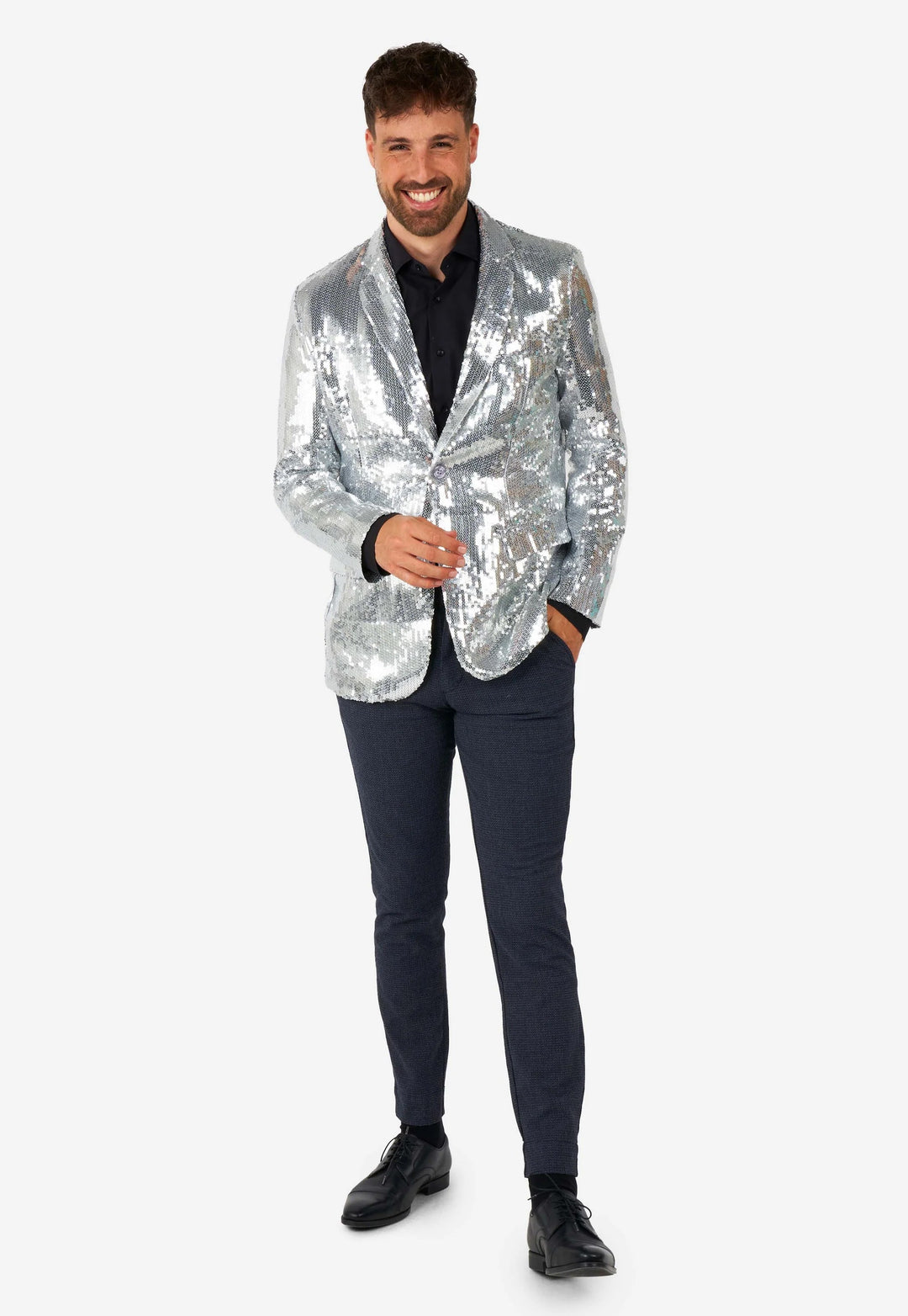 Fashion Men's Gradient Sequined Tuxedo Suit Notch lapel Men's Suit (Blazer + Pants) mens event wear