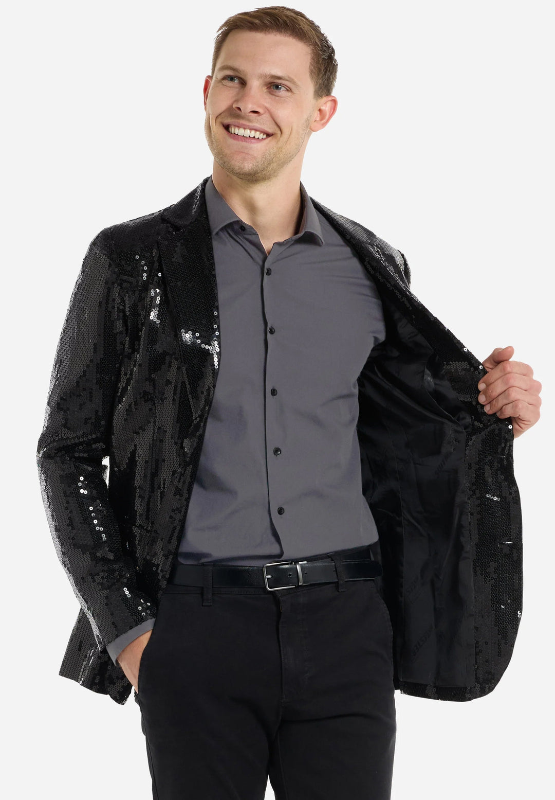 Fashion Men's Gradient Sequined Tuxedo Suit Notch lapel Men's Suit (Blazer + Pants) mens event wear