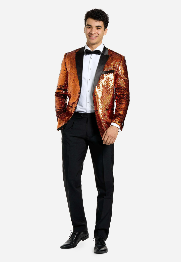 Fashion Men's Gradient Sequined Tuxedo Suit Peak lapel Men's Suit (Blazer + Pants) mens event wear