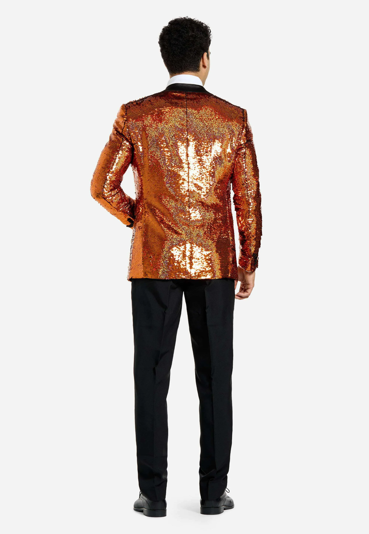 Fashion Men's Gradient Sequined Tuxedo Suit Peak lapel Men's Suit (Blazer + Pants) mens event wear