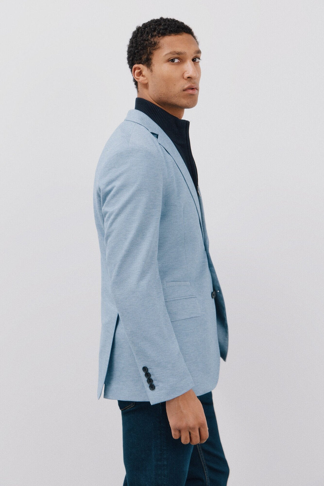 Fashion Men's Slim Fit Notch Lapel Flat Blazer mens event wear