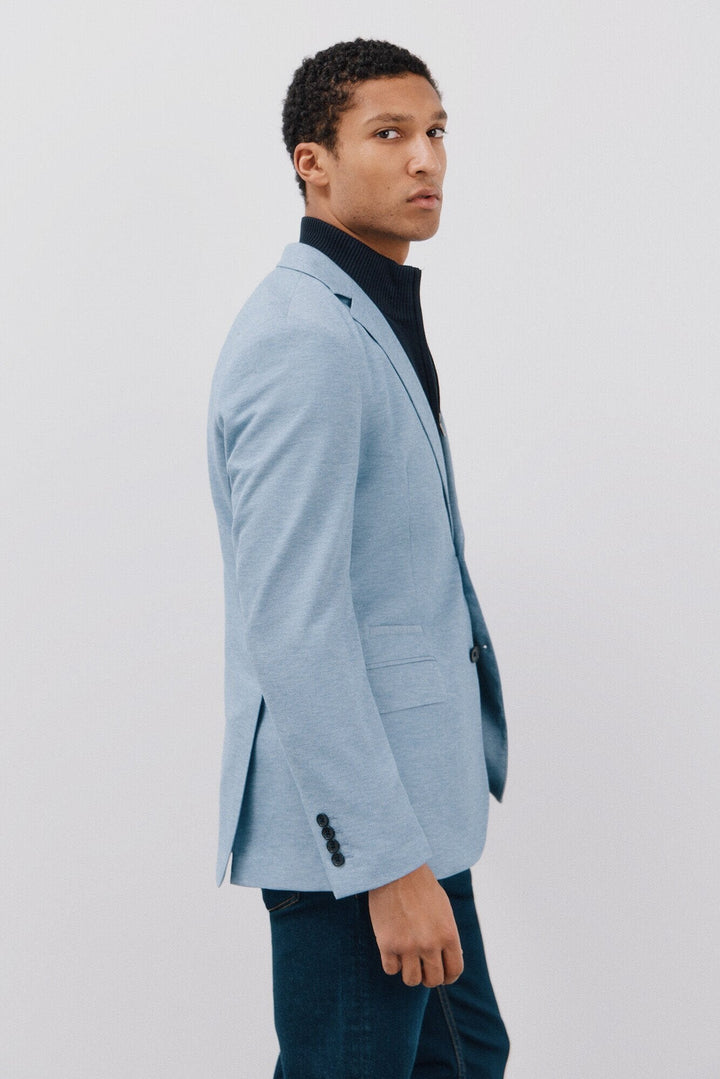 Fashion Men's Slim Fit Notch Lapel Flat Blazer mens event wear