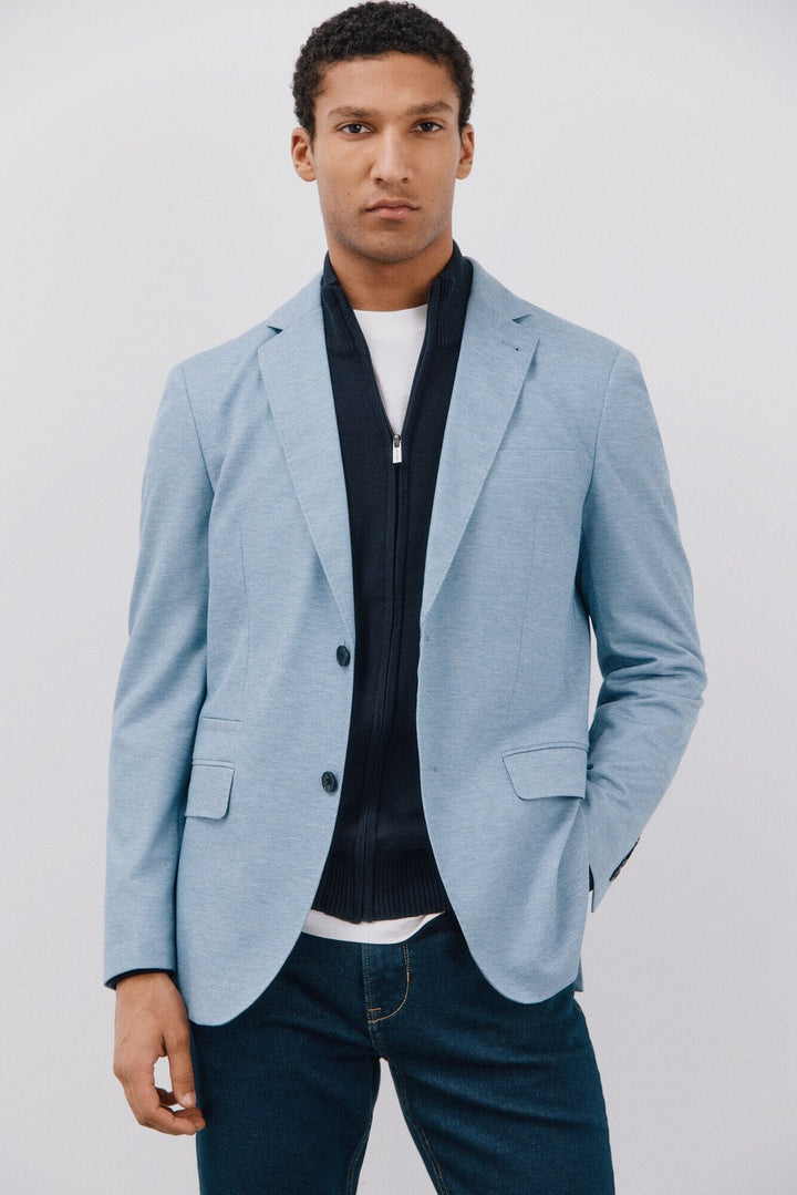 Fashion Men's Slim Fit Notch Lapel Flat Blazer mens event wear