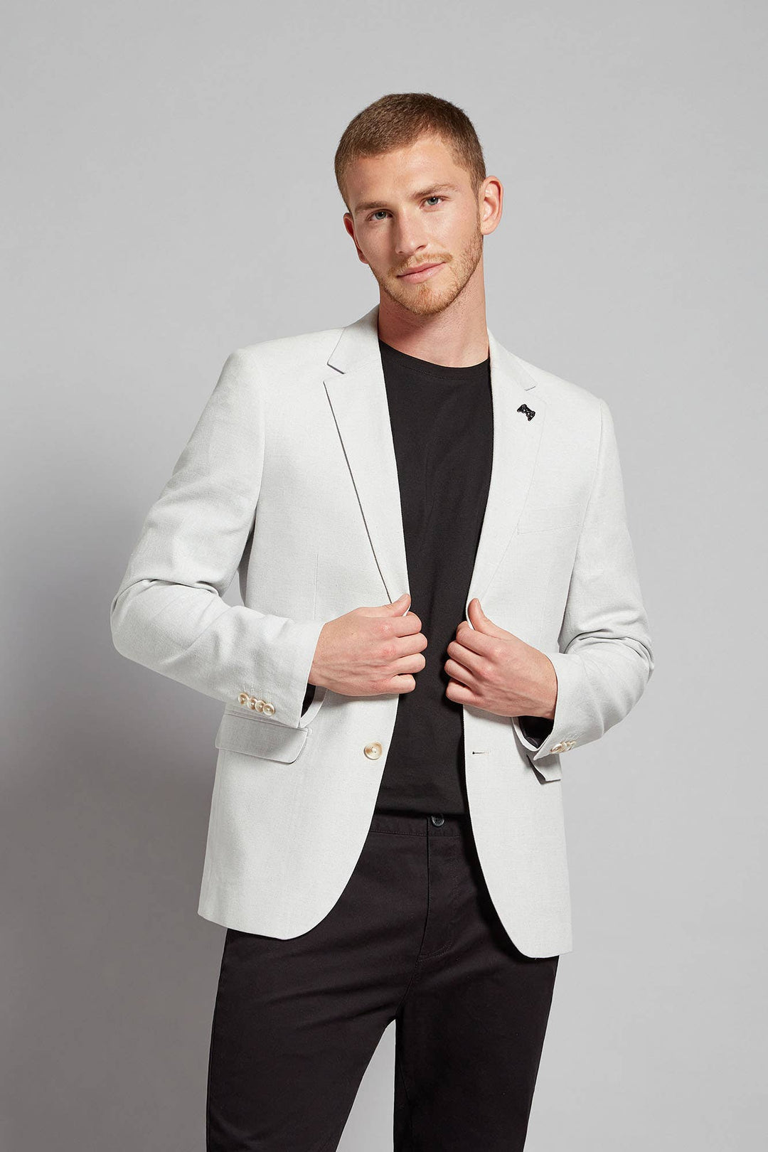 Fashion Men's Slim Fit Notch Lapel Flat Blazer mens event wear