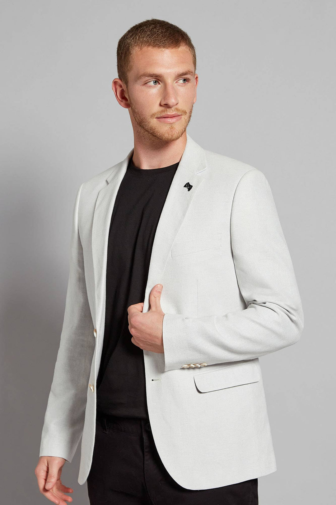 Fashion Men's Slim Fit Notch Lapel Flat Blazer mens event wear