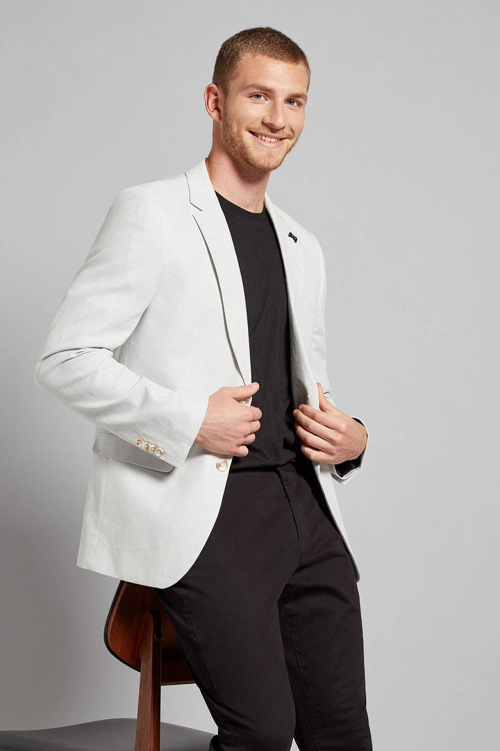 Fashion Men's Slim Fit Notch Lapel Flat Blazer mens event wear