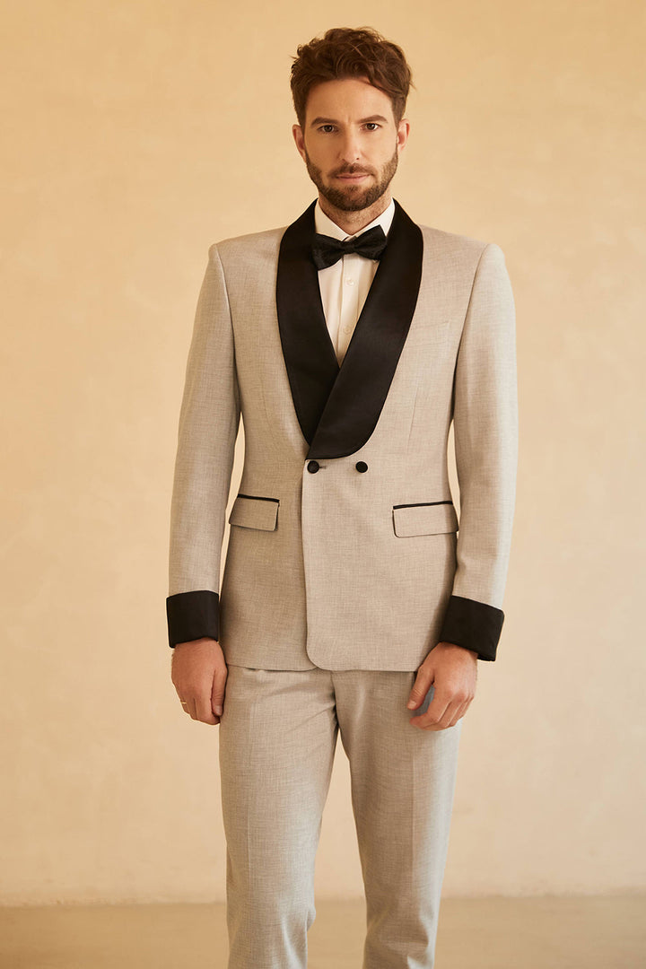 Fashionable Men's 2-piece Suit Shawl Lapel Wedding Suit (Blazer+Pants) mens event wear