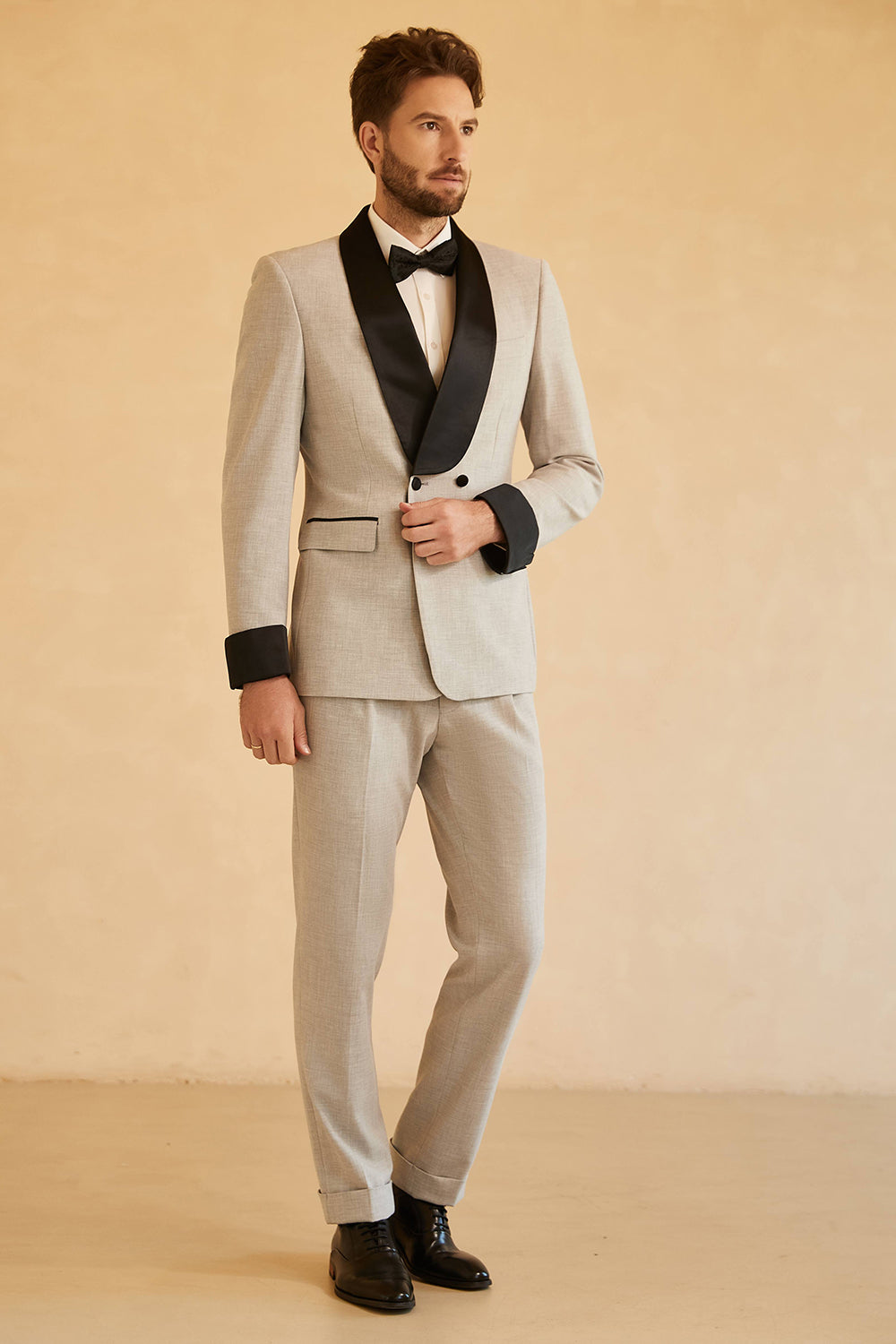 Fashionable Men's 2-piece Suit Shawl Lapel Wedding Suit (Blazer+Pants) mens event wear