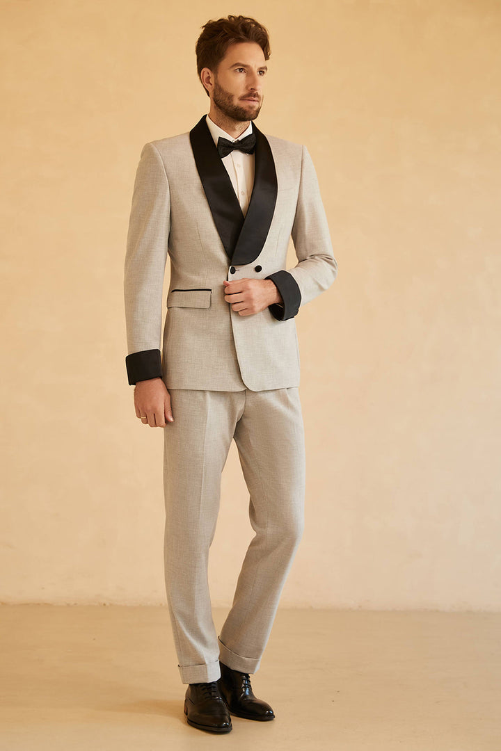 Fashionable Men's 2-piece Suit Shawl Lapel Wedding Suit (Blazer+Pants) mens event wear