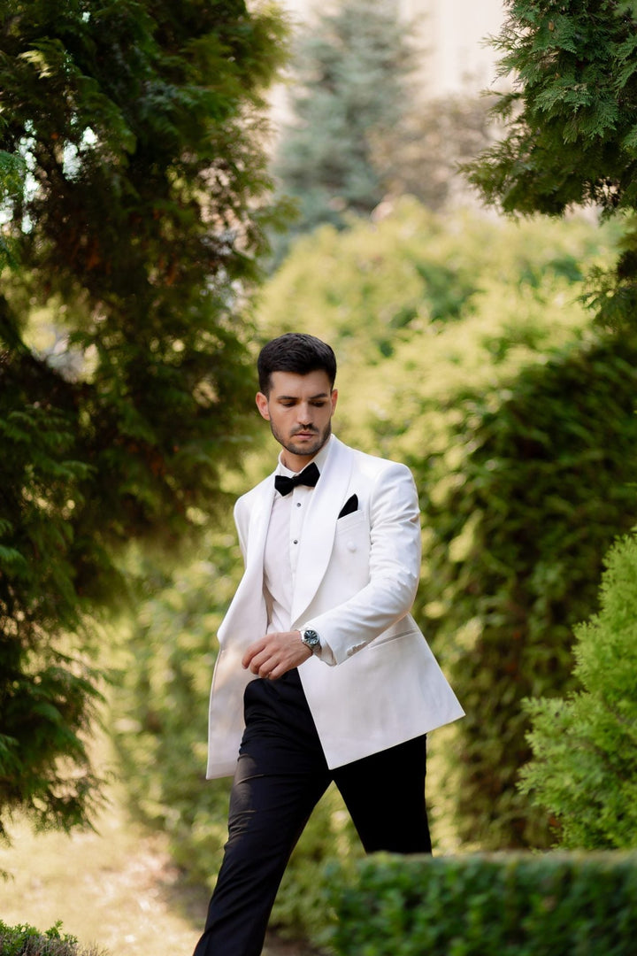 Fashionable Men's 2-piece Suit Shawl Lapel Wedding Suit (Blazer+Pants) mens event wear
