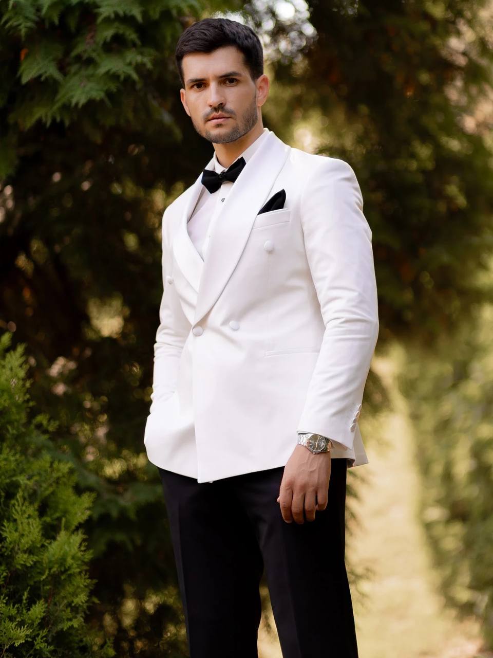 Fashionable Men's 2-piece Suit Shawl Lapel Wedding Suit (Blazer+Pants) mens event wear