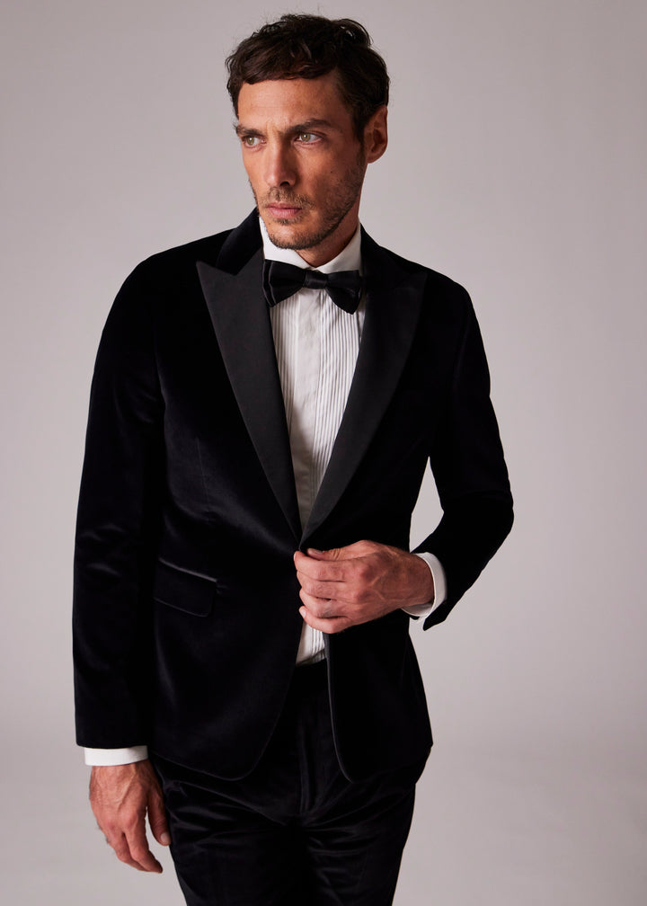 Fashionable Men's 2-piece Suit Velvet Peak Lapel Wedding Suit (Blazer+Pants) mens event wear