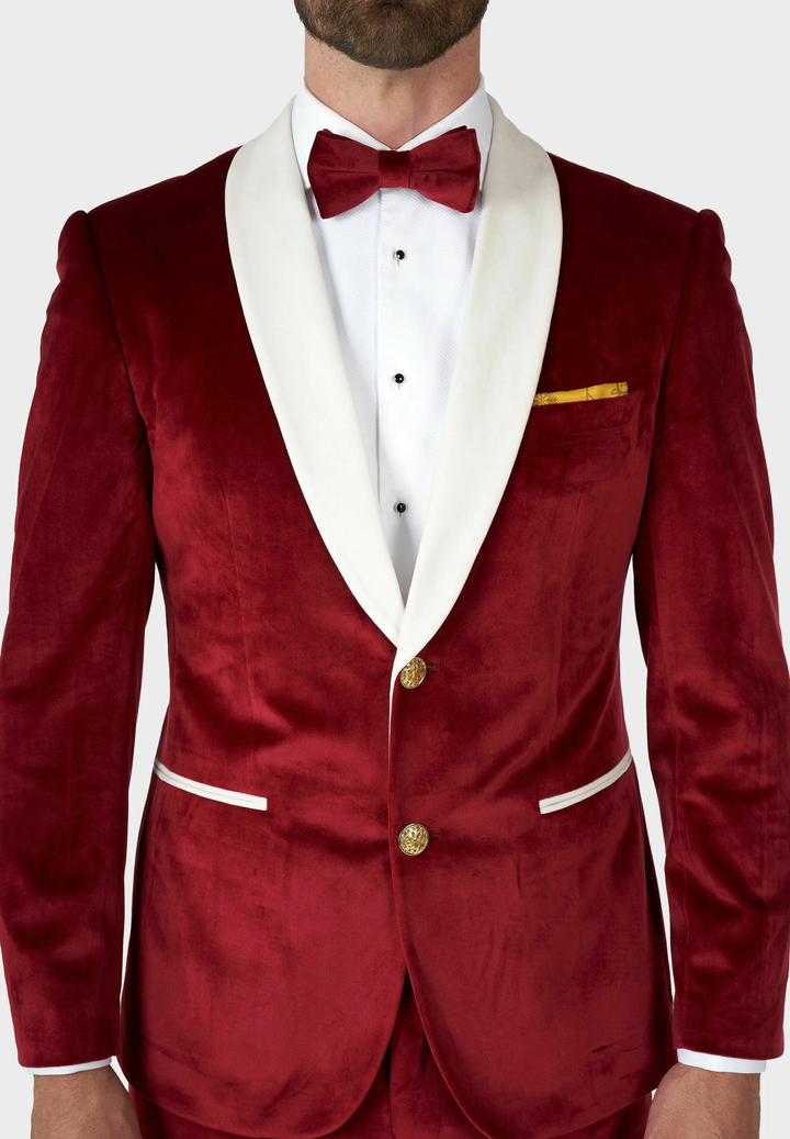 Fashionable Men's 2-piece Suit Velvet Shawl Collar Wedding Suit (Blazer+Pants) mens event wear