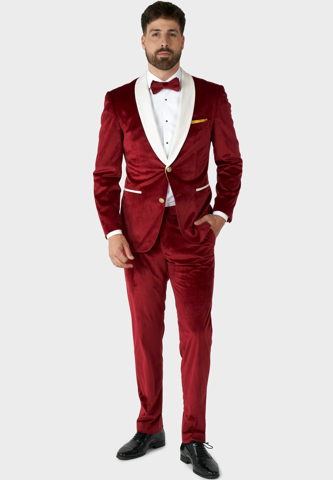 Fashionable Men's 2-piece Suit Velvet Shawl Collar Wedding Suit (Blazer+Pants) mens event wear