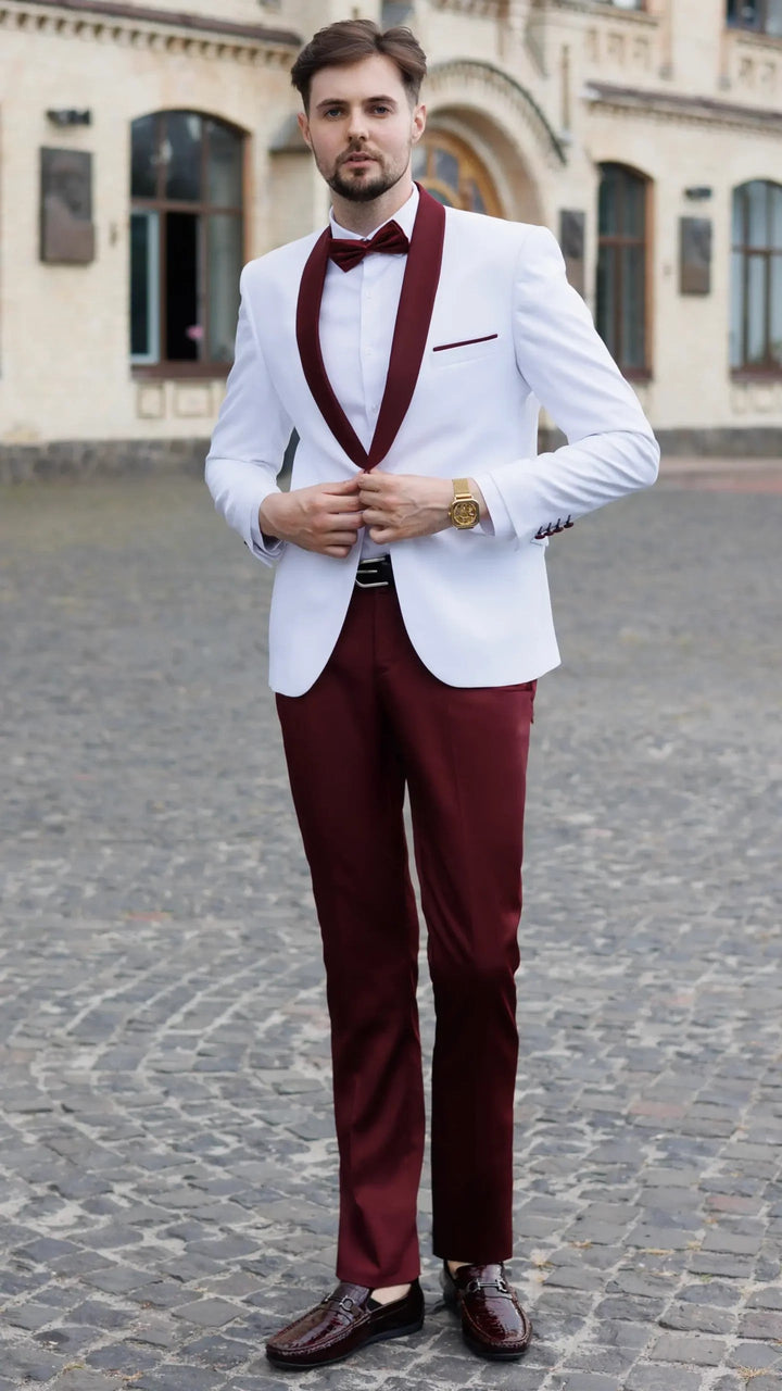 Fashionable Men's 2-piece Suit Velvet Shawl Collar Wedding Suit (Blazer+Pants) mens event wear