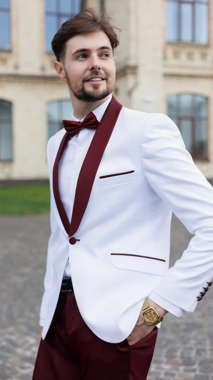 Fashionable Men's 2-piece Suit Velvet Shawl Collar Wedding Suit (Blazer+Pants) mens event wear