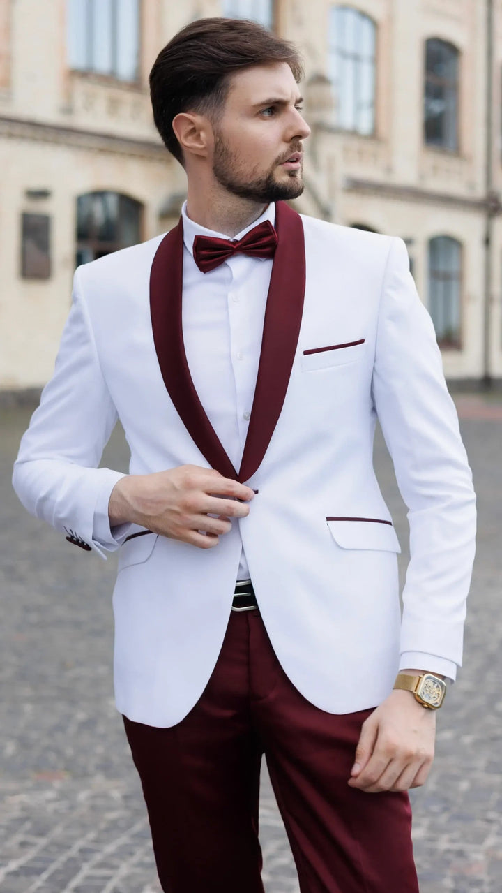 Fashionable Men's 2-piece Suit Velvet Shawl Collar Wedding Suit (Blazer+Pants) mens event wear