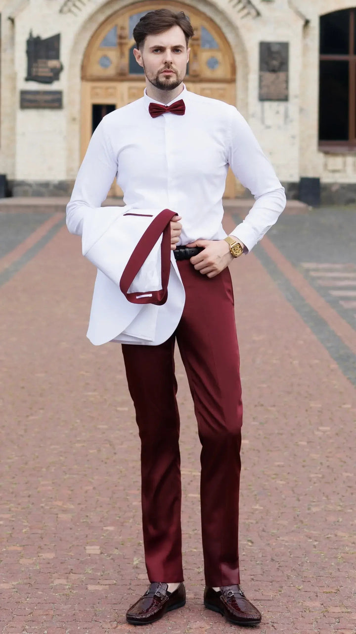 Fashionable Men's 2-piece Suit Velvet Shawl Collar Wedding Suit (Blazer+Pants) mens event wear